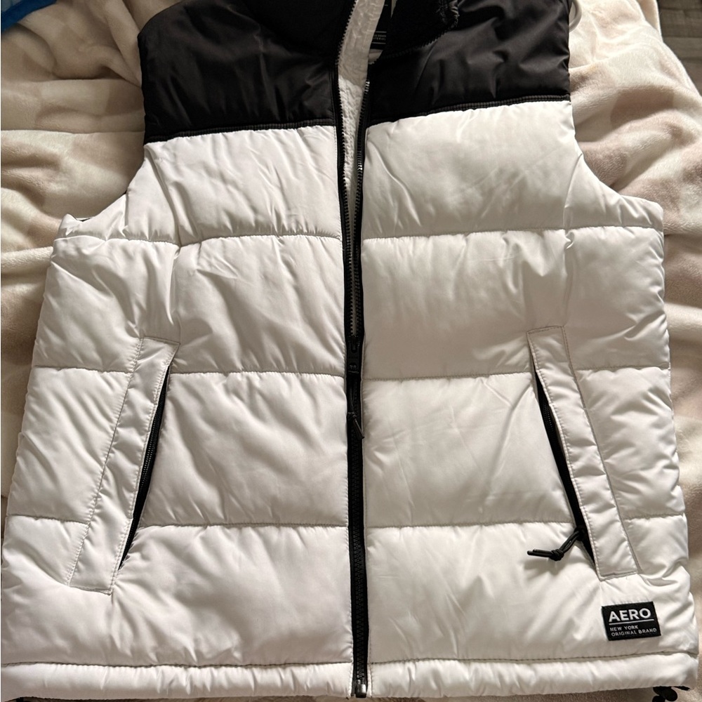 Aeropostale Black and White Remixed Down Vest